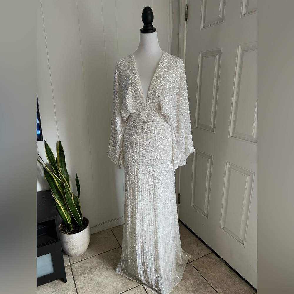 ASOS EDITION Ciara sequin kimono sleeve wedding gown